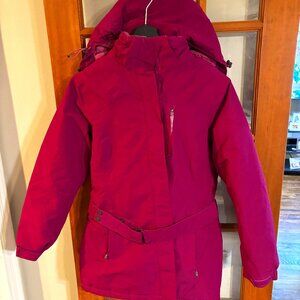 Lands' End Women Squall Parka Coat Fuscia Size: Large (14-16)